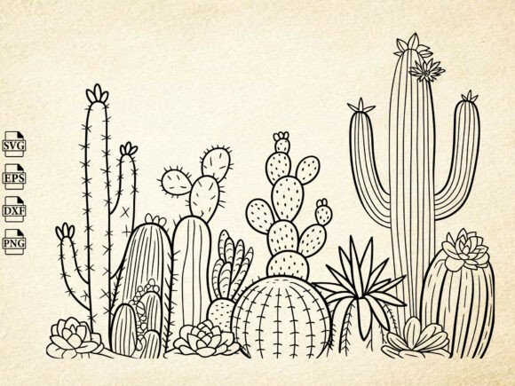 Download Cactus SVG, Hand Drawn Desert Clipart - Drawn Collection