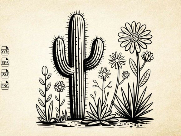 Download Cactus SVG, Hand Drawn Desert Clipart - Drawn Collection