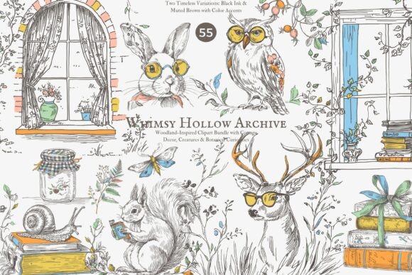 Download Cottagecore Clipart Hand Drawn Set - Drawn Collection