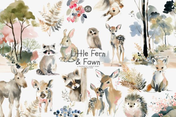 Download Woodland Baby Animal Clipart Bundle Png - Woodland baby animal Collection