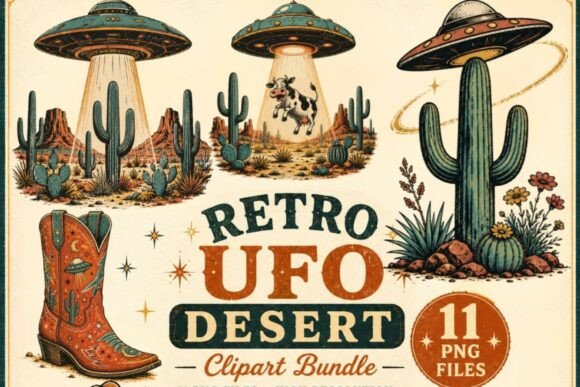 Download Retro UFO Desert Clipart PNG, 11 Western - Desert clipart Collection