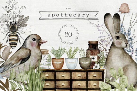 Download Apothecary Hand Drawn Watercolor PNG - Drawn Collection
