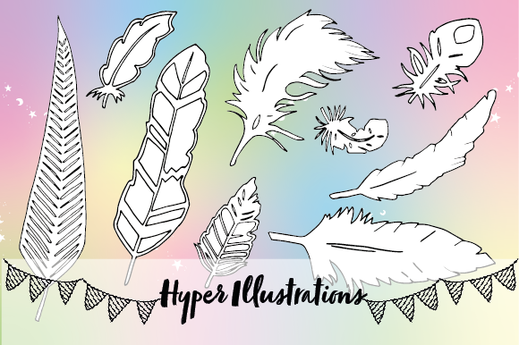 Download Hand Drawn Feathers Coloring KDP POD - Drawn Collection