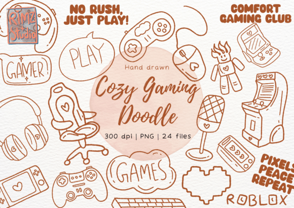 Download Cozy Gaming Doodle Hand Drawn - Drawn Collection