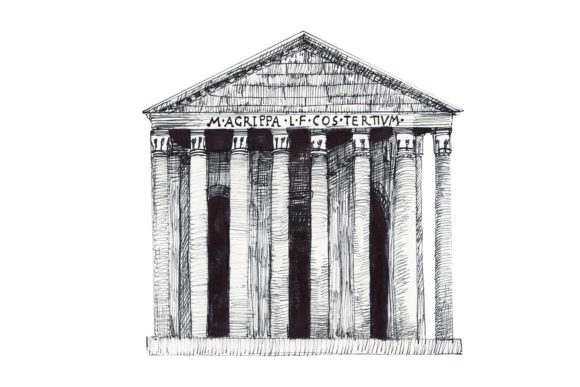 Download Roman Parthenon - Ink Hand-drawn Sketch - Drawn Collection